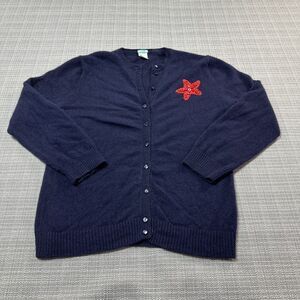 J Crew Sweater Cadigan‎ Womens Small* Blue Cashmere Beaded Grandmacore Teacher